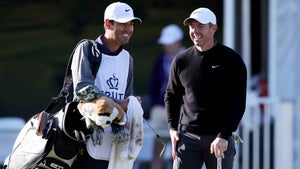 Rory McIlroy and caddie Harry Diamond at Philadelphia Cricket Club