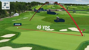 J.J. Spanu's bad-luck shot at the 2025 us open.