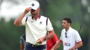 Bryson DeChambeau looks on during the 2025 U.S. Open