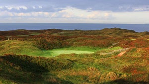 The par 4, 13th hole at The Pyle and Kenfig Golf Club