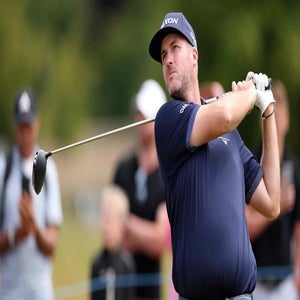 Taylor Pendrith of Canada tees off on the second hole on day four of the Genesis Scottish Open 2025 at The Renaissance Club on July 13, 2025 in North Berwick, Scotland.