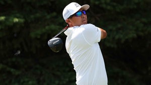 Kurt Kitayama hits a shot during the final round of the 3M Open