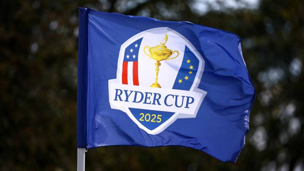 2025 Ryder Cup Saturday TV coverage: A Ryder Cup flag pictured at the 2025 Ryder Cup at Bethpage Black.