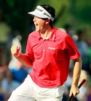 Keegan Bradley fist pumping