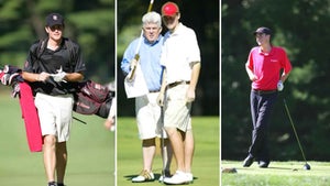 Keegan Bradley at St. John's, with coach Frank Darby (center) by his side.