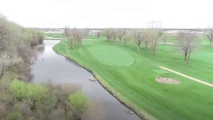The tee shot at Minnehaha's 12th hole