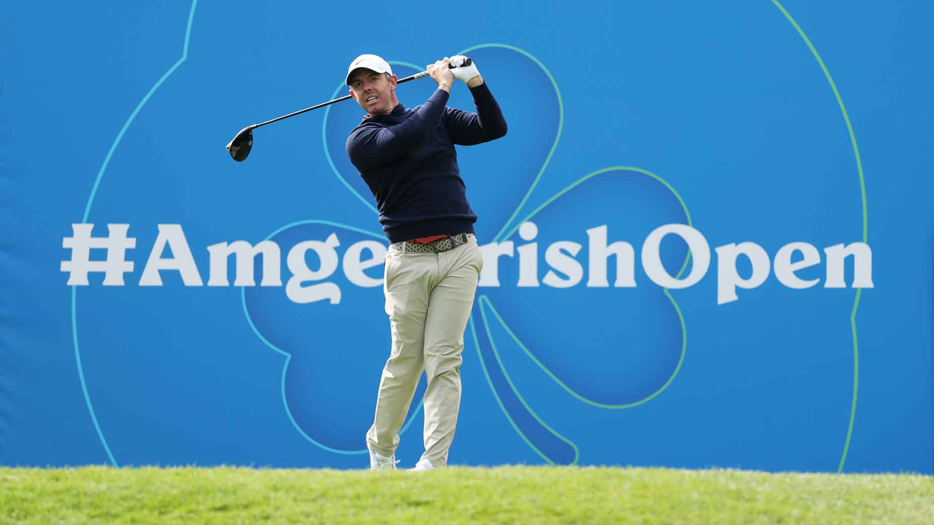 Rory McIlroy of Northern Ireland tees off on the sixth hole on day two of the Amgen Irish Open 2025 at The K Club on September 05, 2025 in Straffan, Ireland.