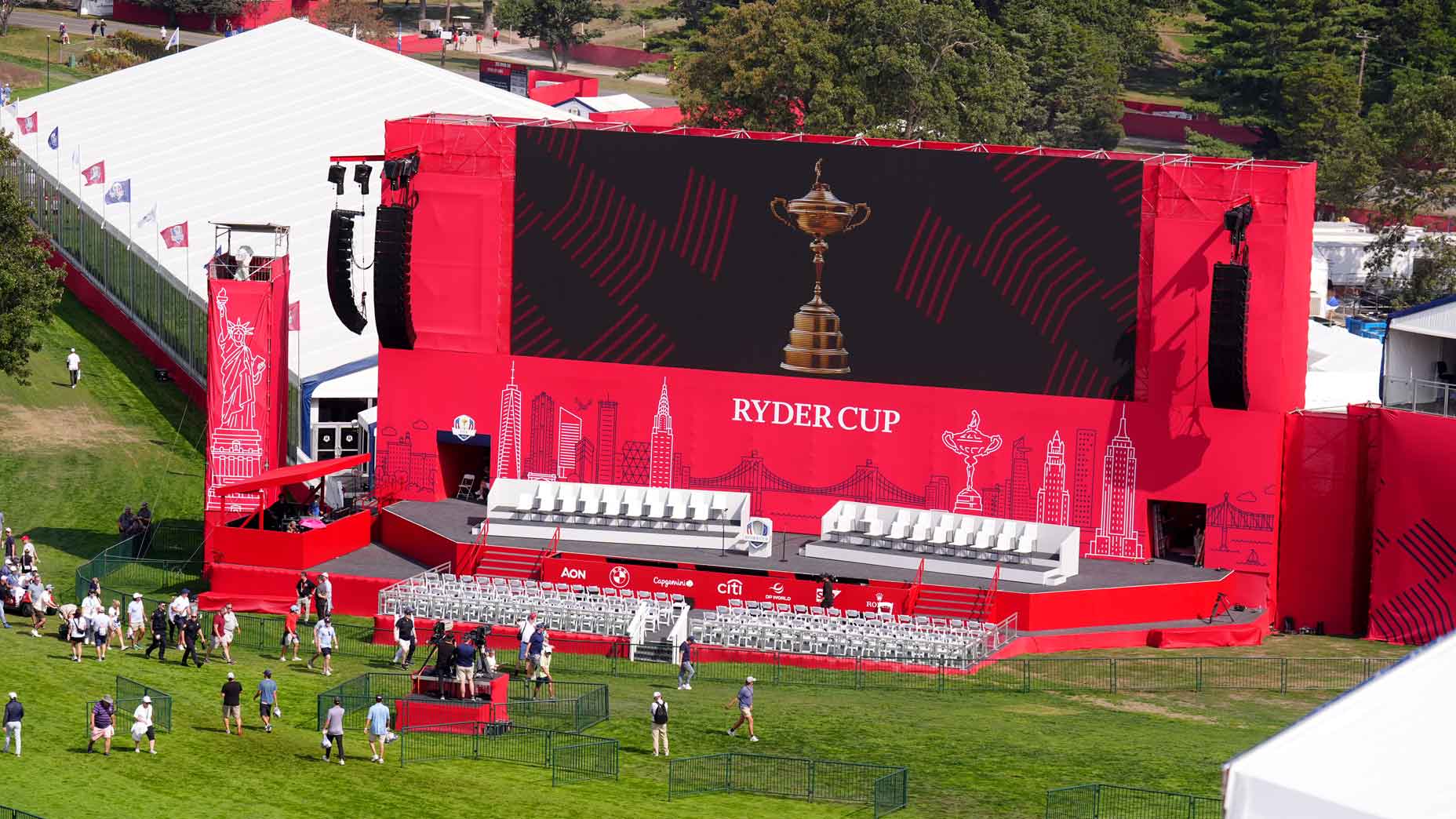 Ryder Cup Opening Ceremony moved up due to Bethpage thunderstorms Ryder Cup Opening Ceremony moved up due to Bethpage thunderstorms