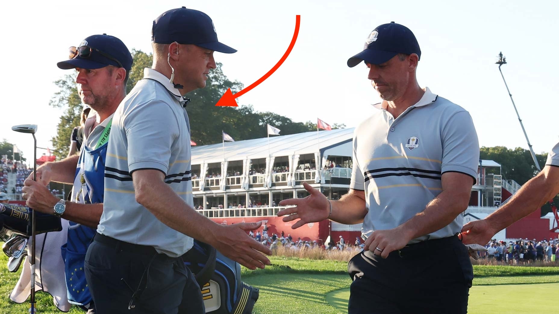 Alex Noren and Rory McIlroy at the Ryder Cup.