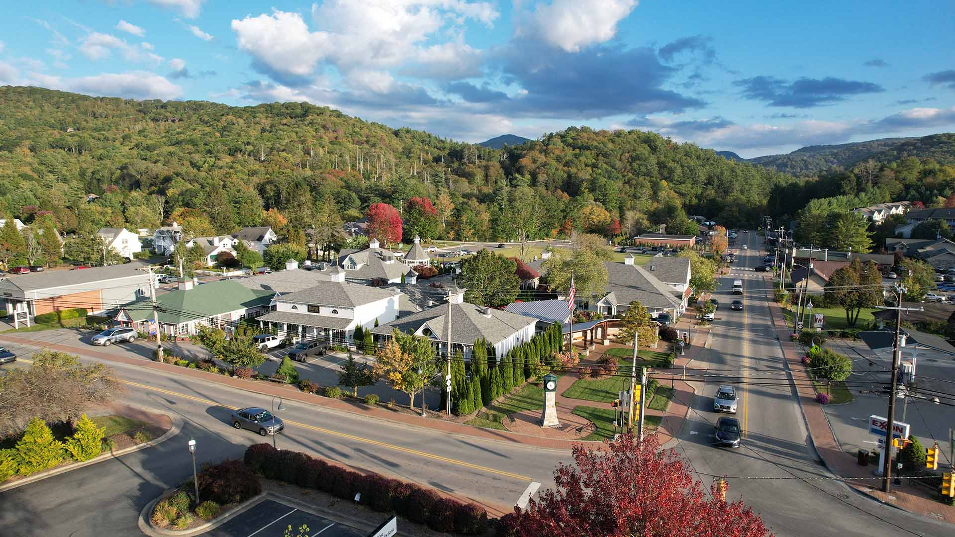 aerial view of banner elk north carolina main street