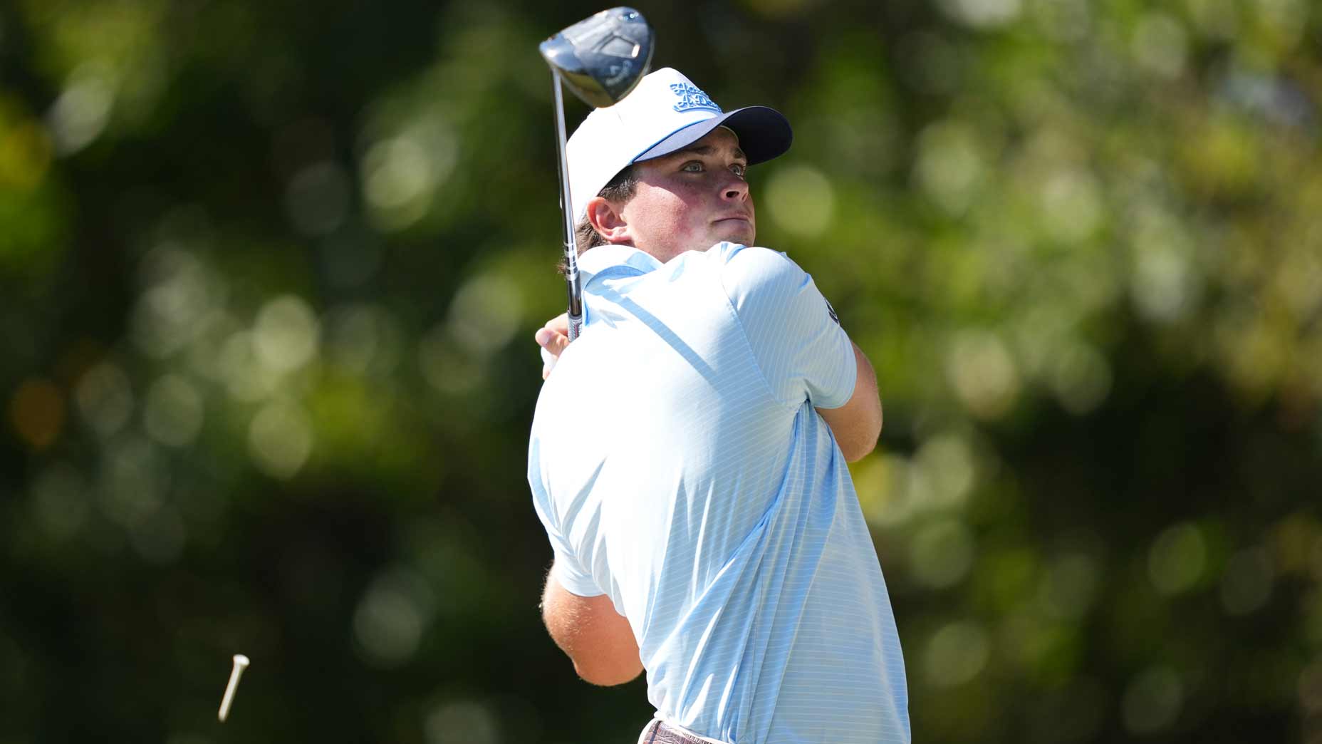 Michael La Sasso, who earned a penalty on Thursday, plays a shot during the 2025 Sanderson Farms Championship.