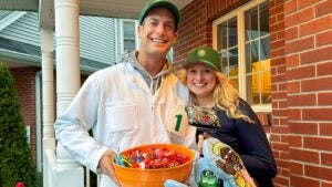 Jack Hirsh wears his caddie uniform for Halloween.