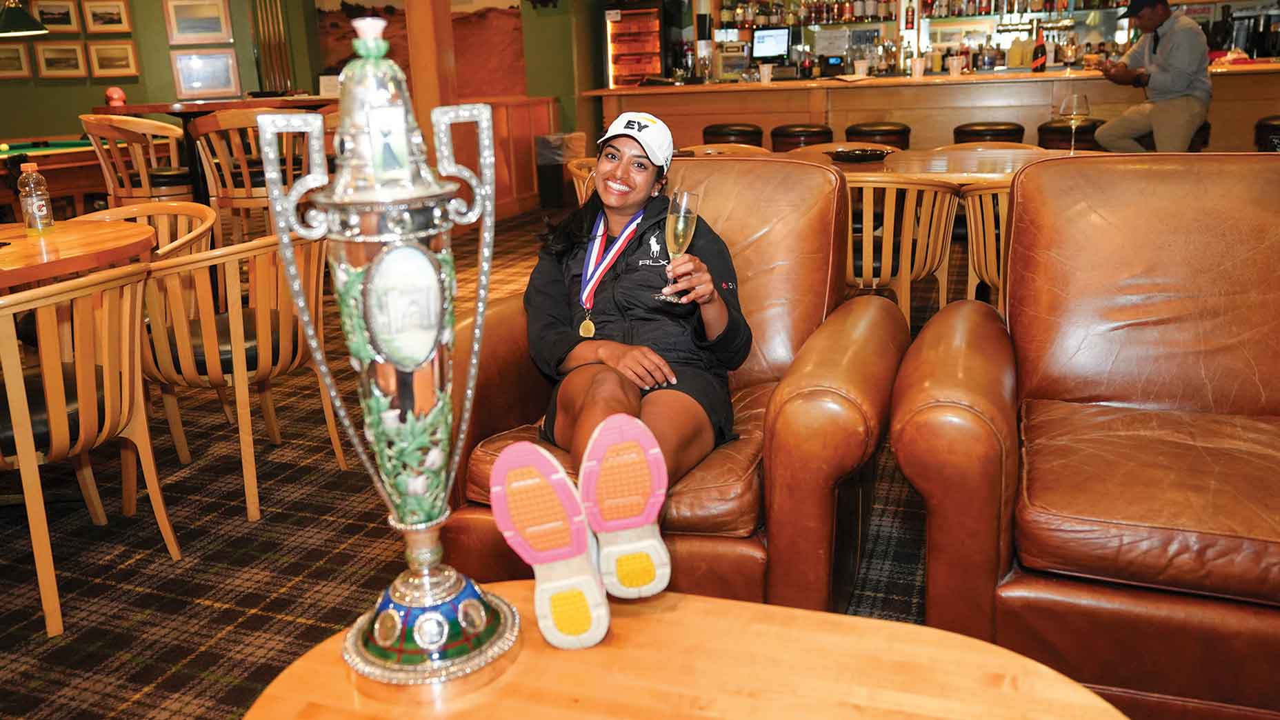 Megha Ganne celebrates her U.S. Women's Amateur Championship win.