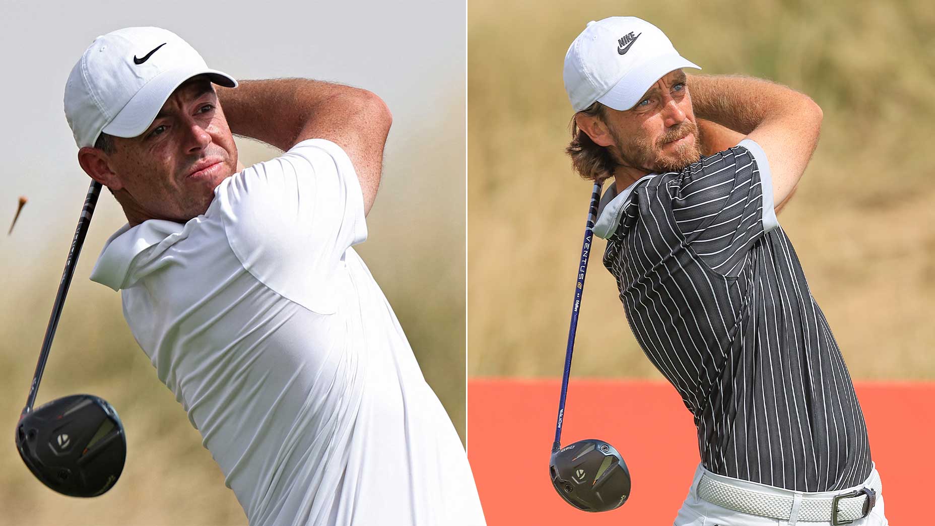 Rory McIlroy and Tommy Fleetwood with the new Taylormade Qi4D.