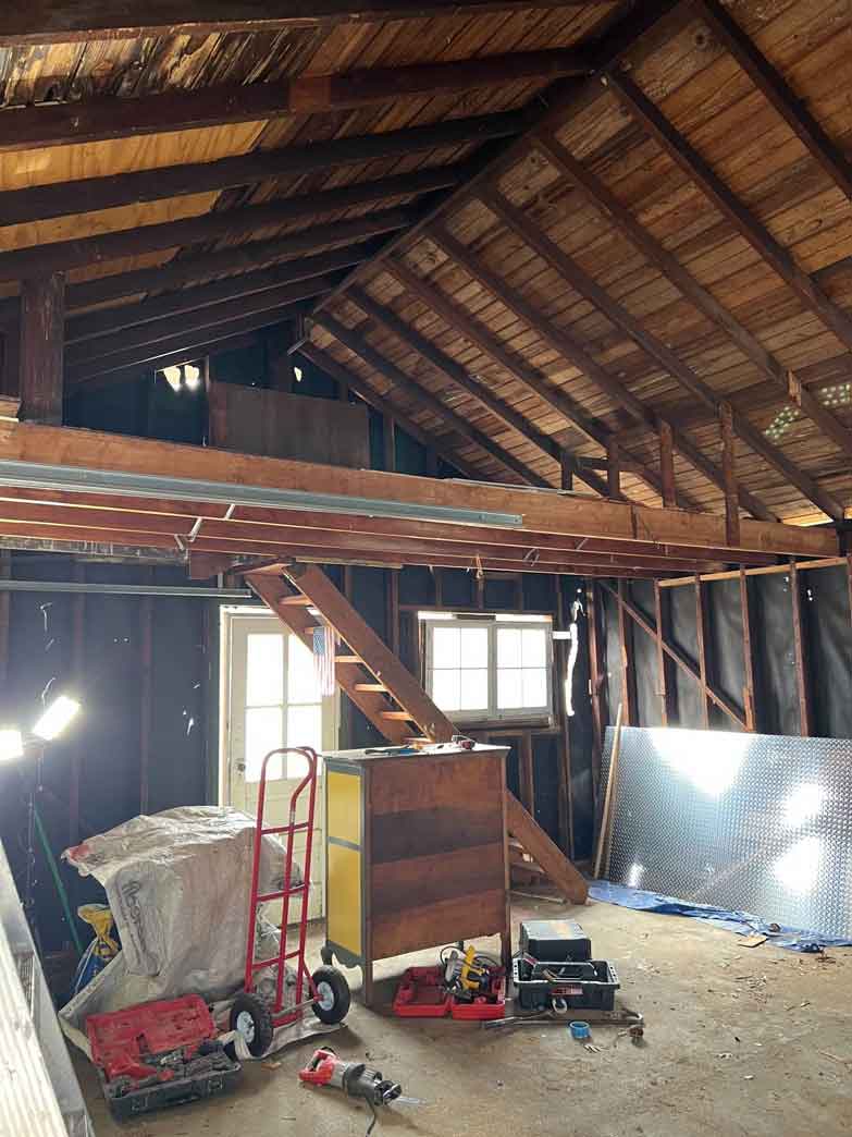 The author's garage interior during construction.