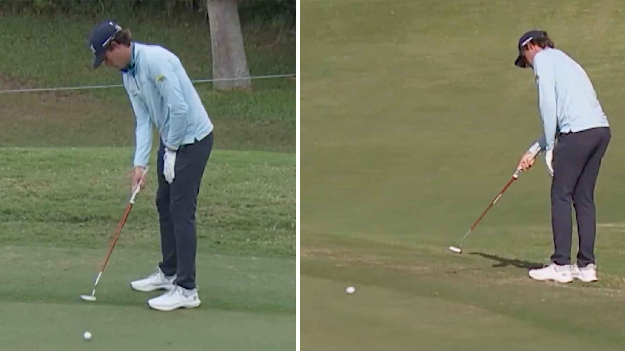 You putt 1 hand, and you just won a PGA Tour event. What’s going on here? You putt 1 hand, and you just won a PGA Tour event. What’s going on here?