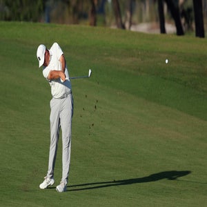 Sami Valimaki of Finland plays a shot on the 18th hole during the final round of The RSM Classic 2025 at Sea Island Resort on November 23, 2025 in St Simons Island, Georgia.