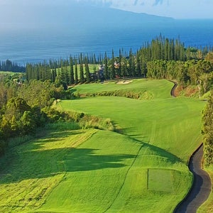 The 17th hole of the Plantation Course at Kapalua Resort.