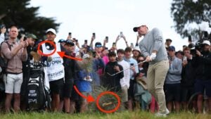 This fantastic photo of Rory McIlroy captured both ball and banana.