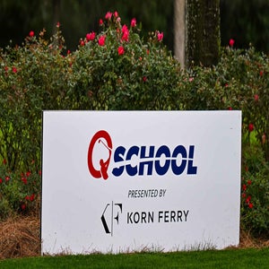 PGA TOUR Q-School sign pictured at Dye's Valley Golf Course at TPC Sawgrass.