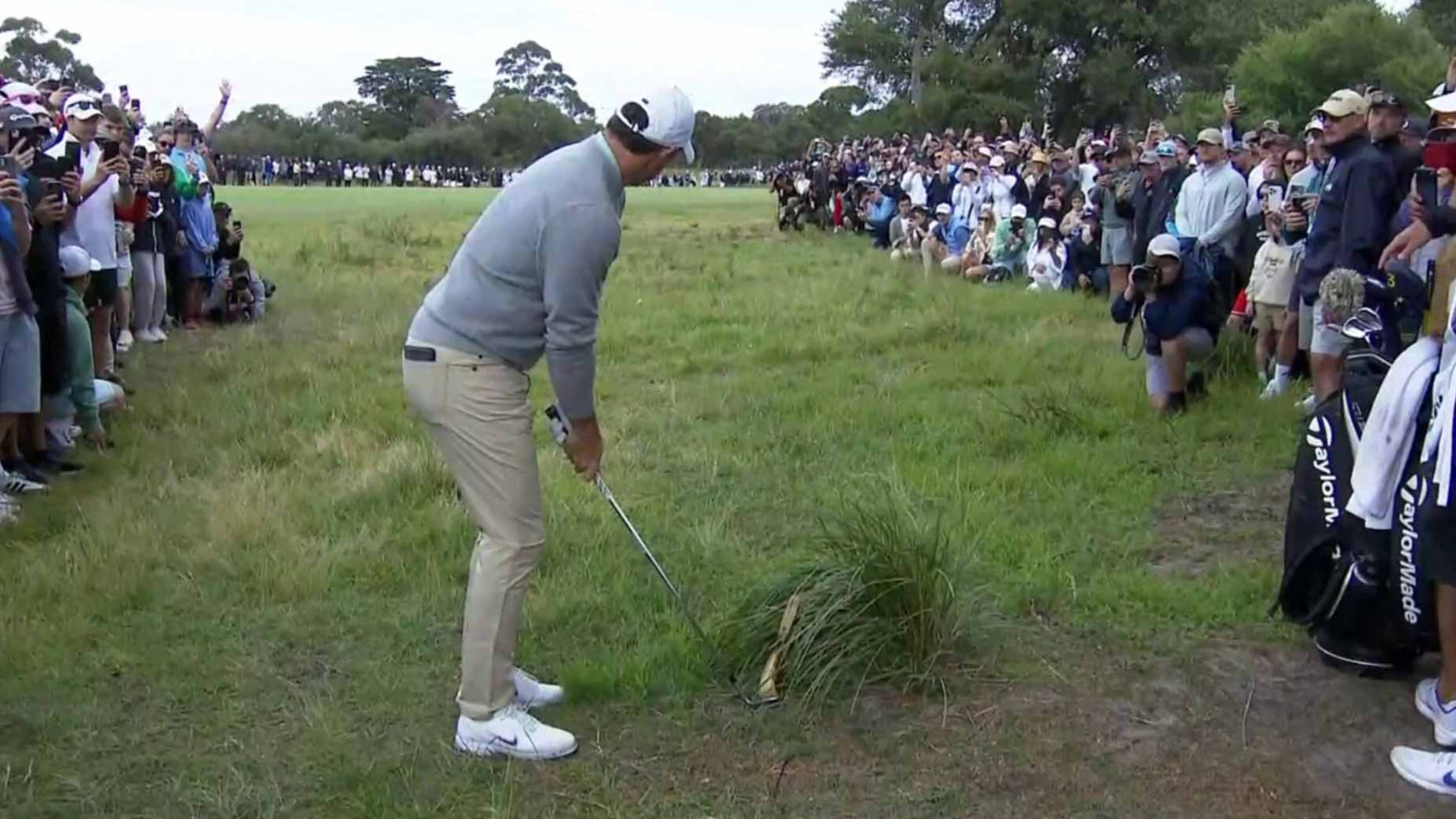 The unlikely culprit behind Rory McIlroy’s Australian slide? A banana. The unlikely culprit behind Rory McIlroy’s Australian slide? A banana.