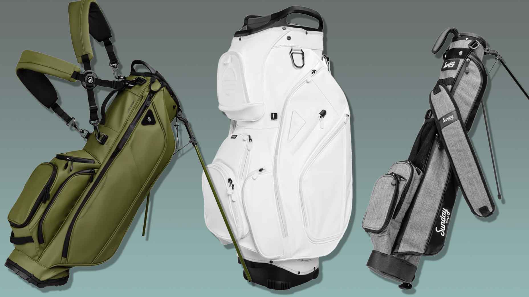 These Sunday Golf bags are currently on sale at Fairway Jockey.