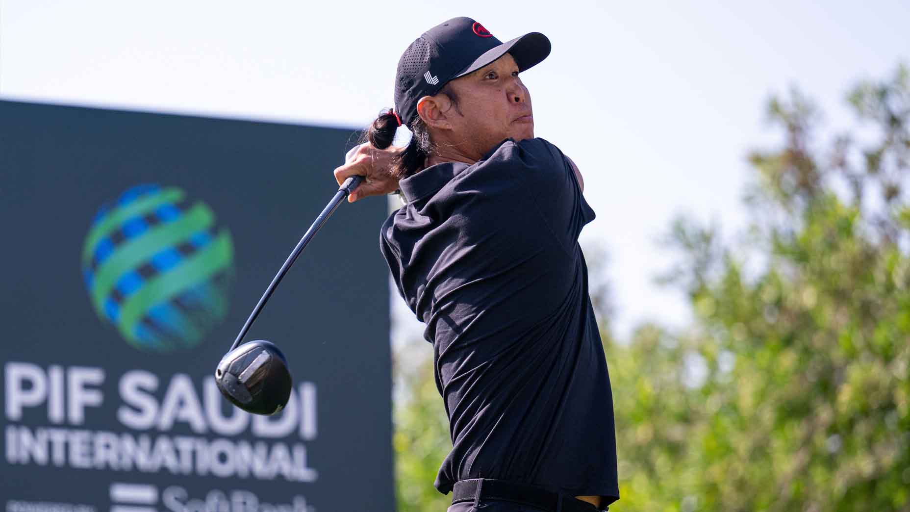 Anthony Kim tees off at the PIF Saudi International