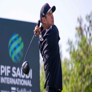 Anthony Kim tees off at the PIF Saudi International