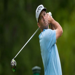 Matt Every hits a tee shot at the Memorial Tournament