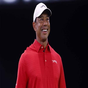 Tiger Woods looks on during a TGL match