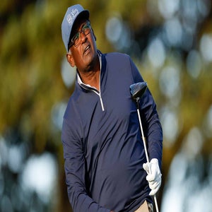 PGA Tour pro Vijay Singh watches his shot during the 2026 Sony Open in Hawaii on Friday.