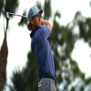 Austin Smotherman of the United States plays his shot from the seventh tee during the second round of the Cognizant Classic 2026 at PGA National Resort And Spa on February 27, 2026 in Palm Beach Gardens, Florida. (Photo by Mike Ehrmann/Getty Images)