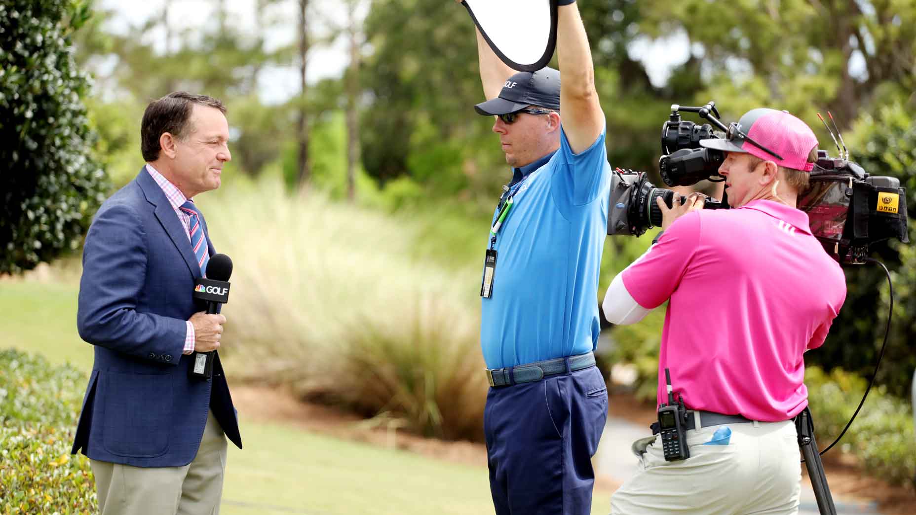 Commentator, Jimmy Roberts, reports from the course during the final round of THE PLAYERS Championship on THE PLAYERS Stadium Course at TPC Sawgrass on May 14, 2017, in Ponte Vedra Beach . (Photo by Cy Cyr/PGA TOUR)