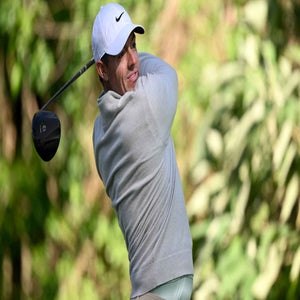 Rory McIlroy of Northern Ireland plays his shot from the 12th tee during the second round of The Genesis Invitational 2026 at Riviera Country Club on February 20, 2026 in Pacific Palisades, California. (Photo by Orlando Ramirez/Getty Images)