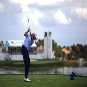 Shane Lowry of Ireland plays his shot from the 17th tee during the third round of the Cognizant Classic 2026 at PGA National Resort And Spa on February 28, 2026 in Palm Beach Gardens, Florida. (Photo by Mike Ehrmann/Getty Images)