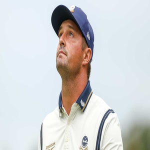 Bryson DeChambeau reacts during 2025 LIV Michigan tournament.