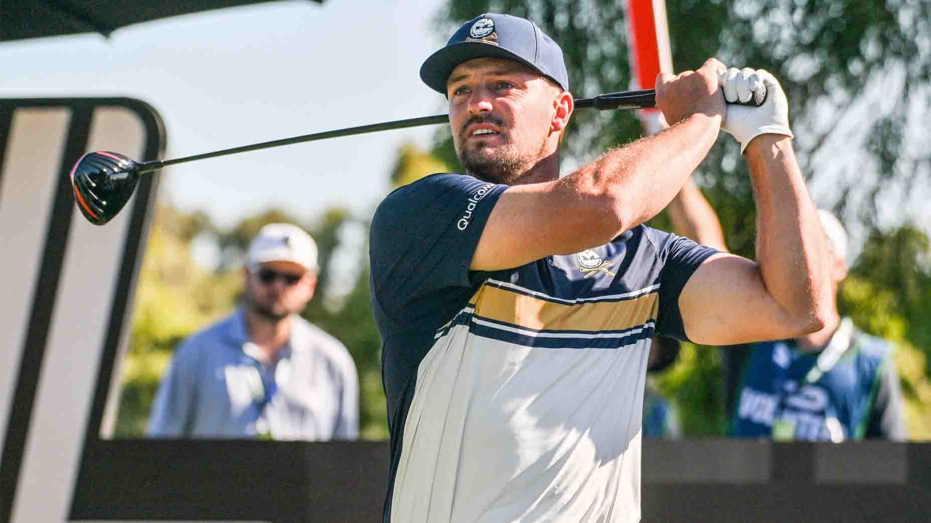 Bryson DeChambeau hits a tee shot during LIV Adelaide