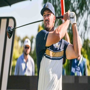 Bryson DeChambeau hits a tee shot during LIV Adelaide