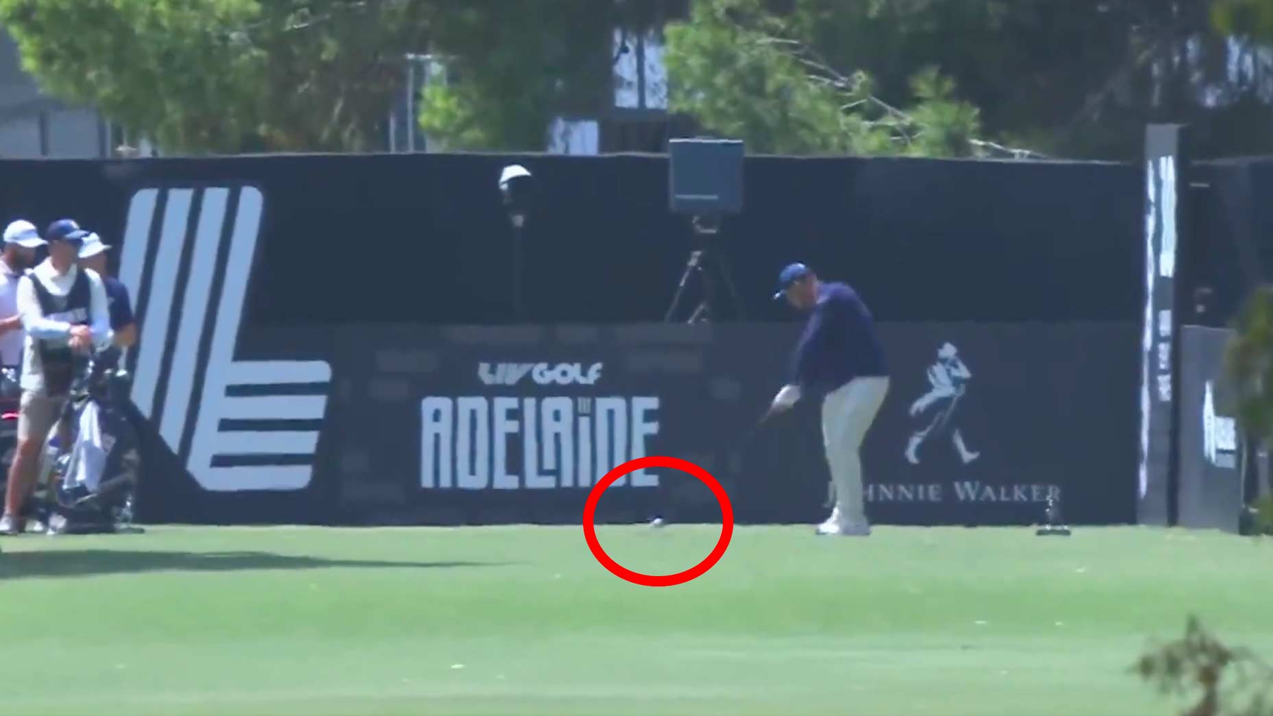Bryson DeChambeau hits a shocking topped drive at the 2026 LIV Golf Adelaide event.