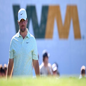 Chris Gotterup walks down the fairway at the WM Phoenix Open Sunday.