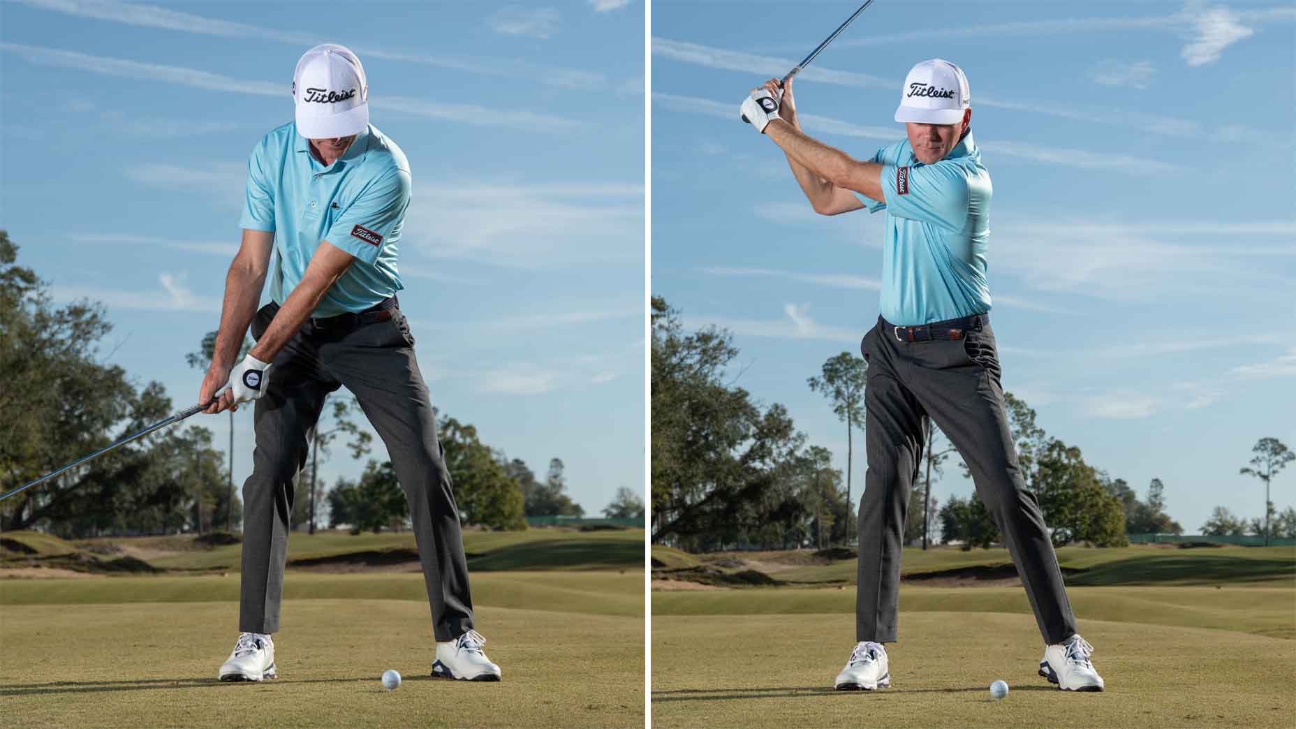 joe plecker demonstrates proper weight shift during the backswing