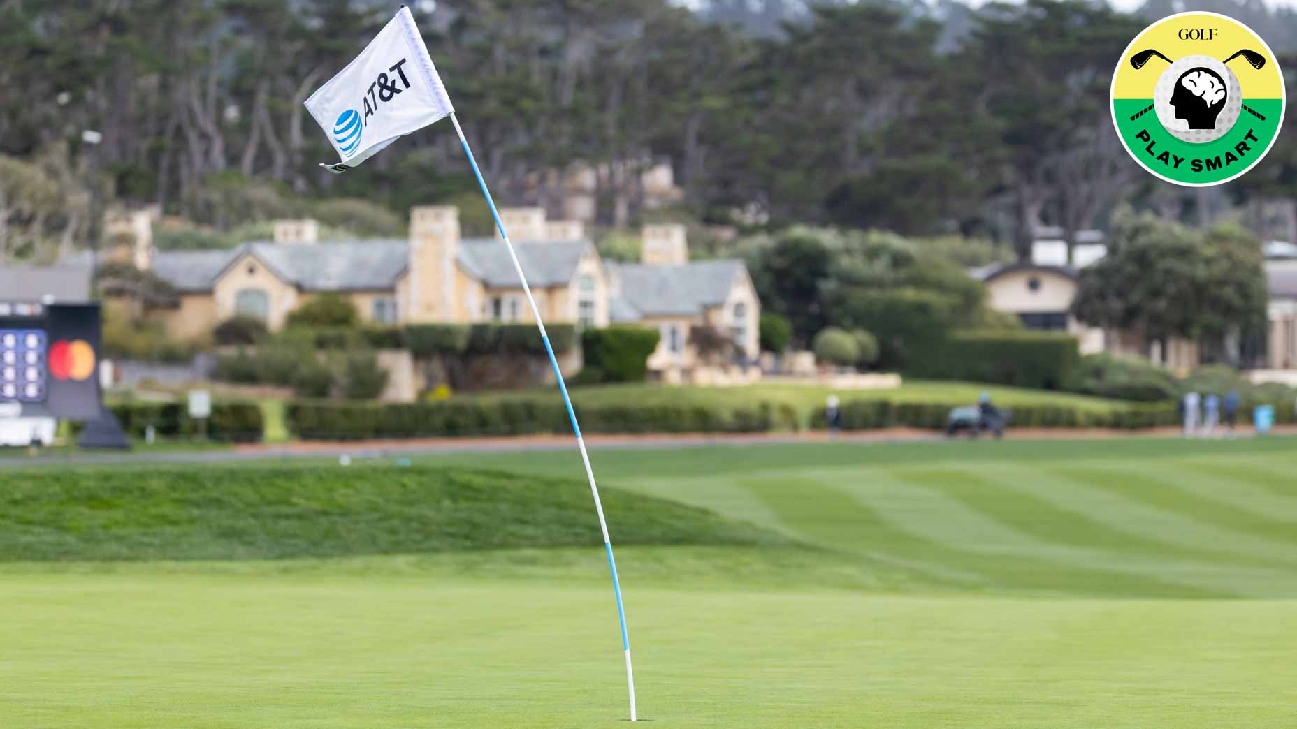 flagstick at at&t pebble beach pro-am blows in the wind