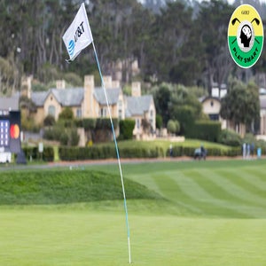 flagstick at at&t pebble beach pro-am blows in the wind