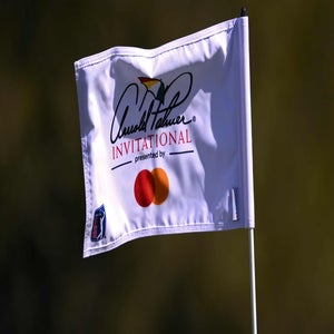 2026 Arnold Palmer Invitational Friday TV coverage: Tournament flagstick seen at Bay Hill.