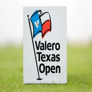 2026 Valero Texas Open tee marker seen at TPC San Antonio.