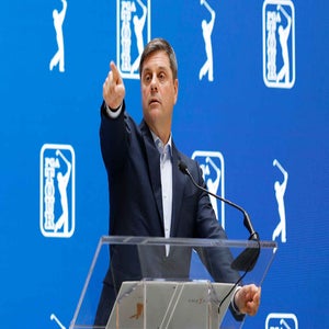 Brian Rolapp, PGA Tour CEO, during Players Championship press conference