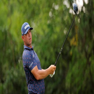 Gary Woodland of the United States plays a shot from the eighth tee during the final round of the Texas Children's Houston Open 2026 at Memorial Park Golf Course on March 29, 2026 in Houston, Texas.
