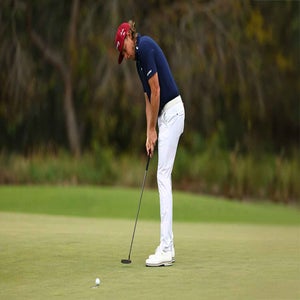 Cam Smith hits a putt on the 15th green on day one of the Crown Australian Open 2025 at The Royal Melbourne Golf Club