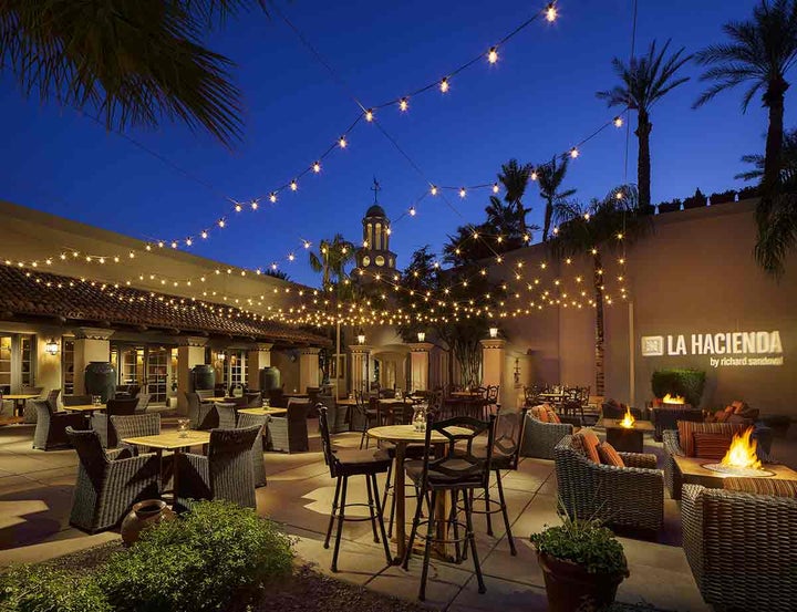 La Hacienda's welcoming outdoor patio.
