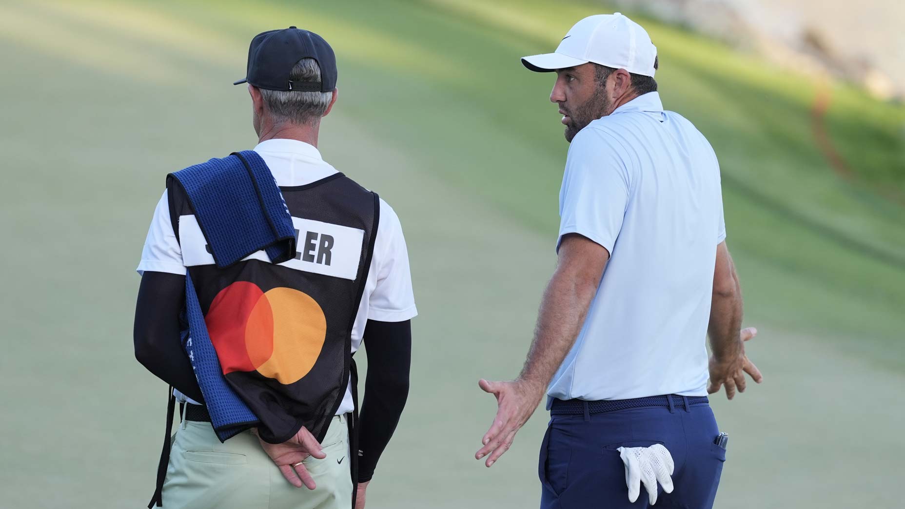 Scottie Scheffler was miffed by a missed putt at No. 18.
